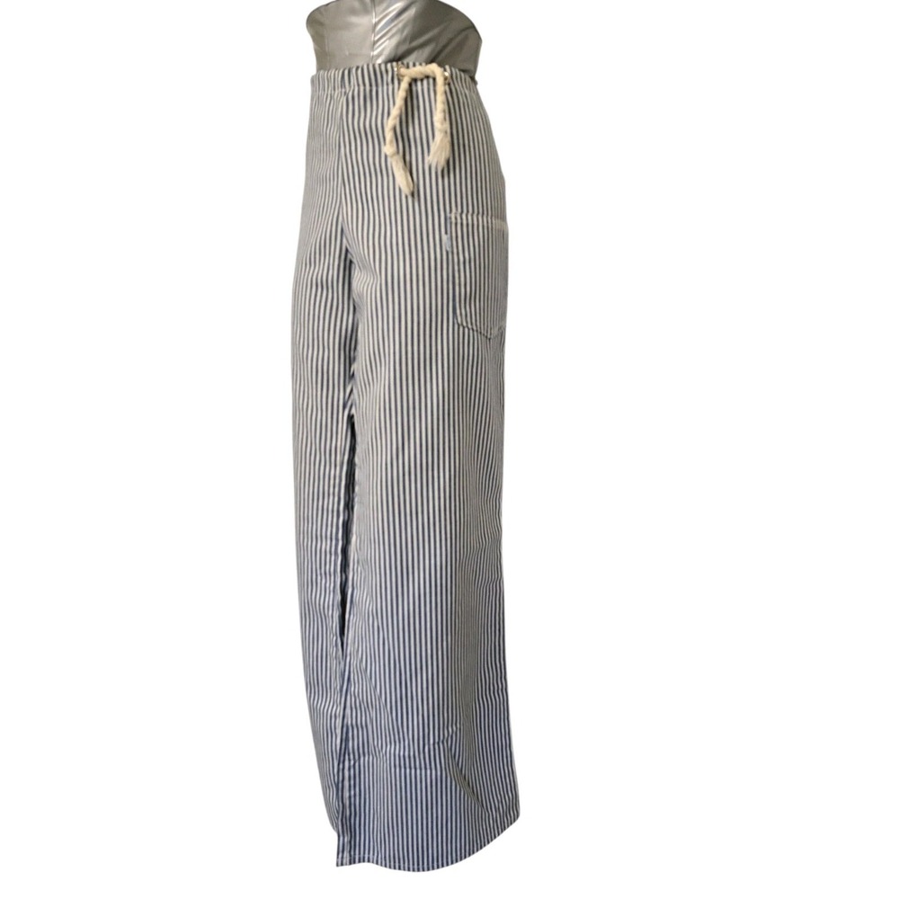 Levis Womens‎ 70s Vintage Denim Blue White Stripe Jeans Size 11 Rope Tie - Picture 4 of 10